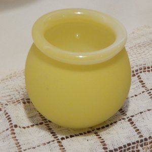 MURANO Large Italian Handmade Sommerso Rose Bowl Lemon Satin Glass C. 1950